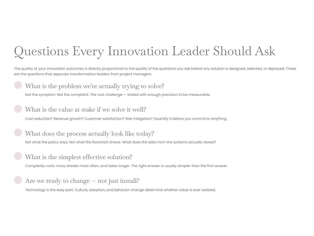 Innovation — From Problem to Possibility page 42 of 50